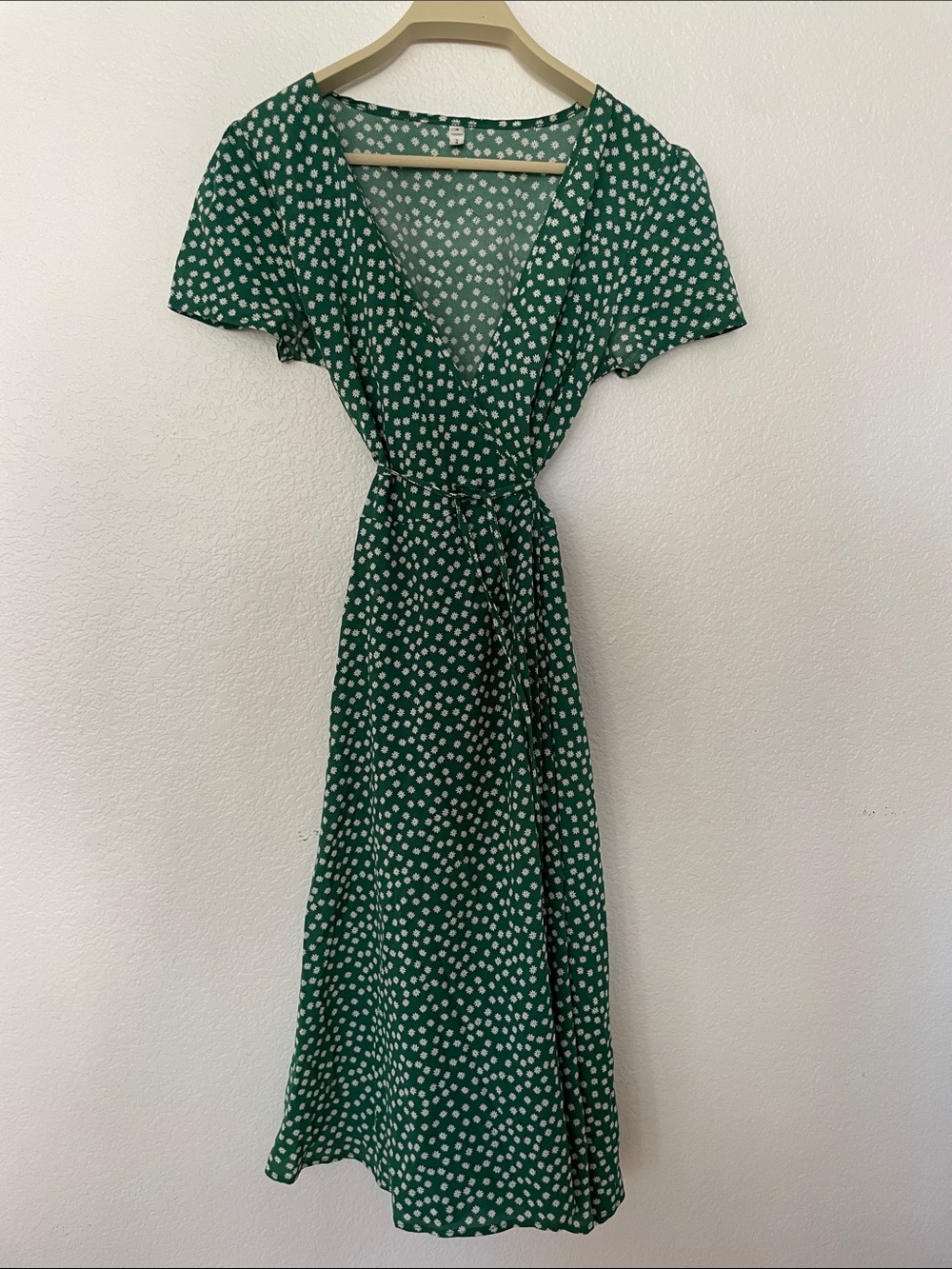 Green Flower Wrap Dress